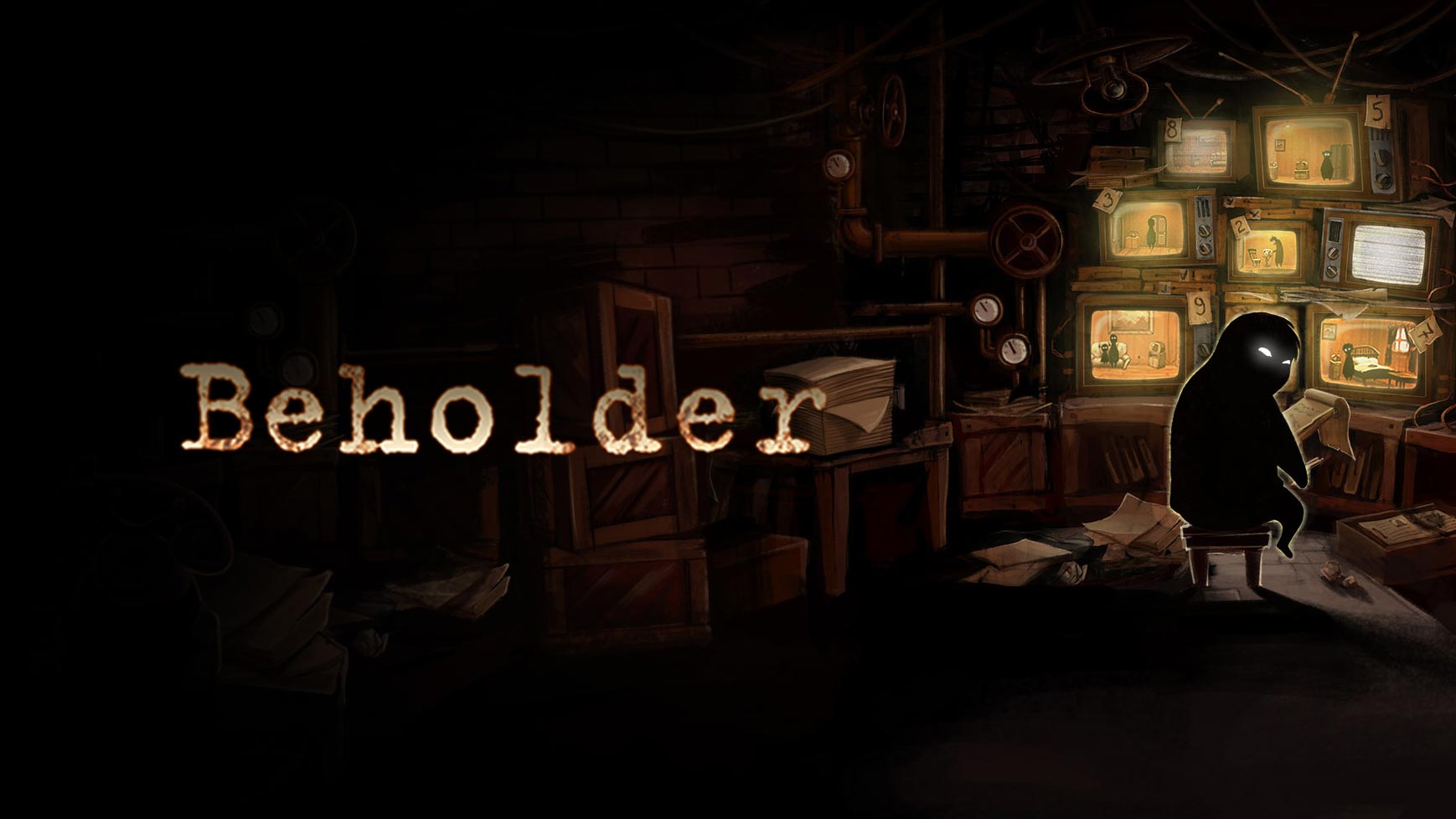 Beholder 1. Beholder обложка. Бехолдер лого. Beholder надпись. Beholder фон.